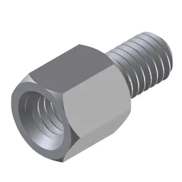 Jack Screw, Hex, Nickel, Steel, #4-40, 3/16