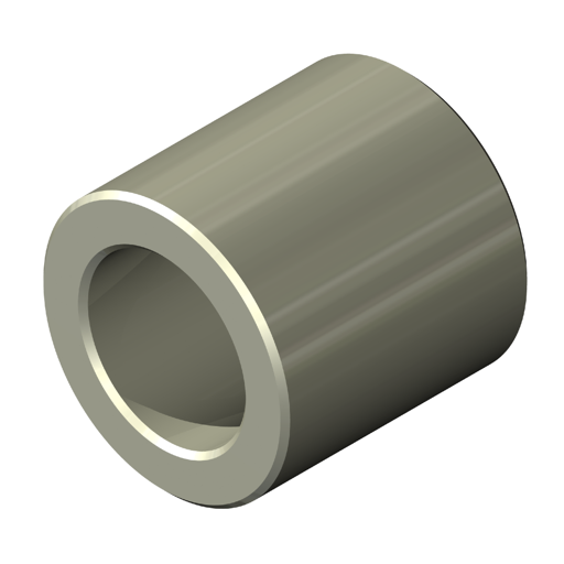 Round aluminium spacer Ø10x12mm for M10 screw